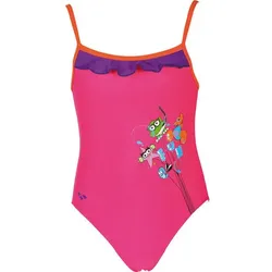 ARENA Mädchen Sonnenschutz Badeanzug Rouche, Fresia/Mango/Mirtilla, 92