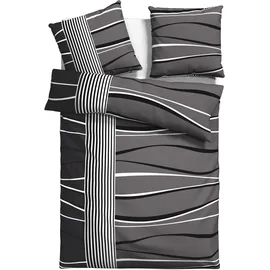 MY HOME Bettwäsche MY HOME "Renu in Gr. 135x200 oder 155x220 cm", grau, B/L: 155cm x 220cm, 1 Stk., 1 Stk., Biber, B/L: 80cm x 80cm, 2 Stk.