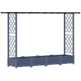 vidaXL Hochbeet mit Rankgitter und Dach 203 x 40 x 123 cm Grau