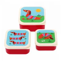 Rex London Snackdosen 3er Set Dackel Sausage Dog Dosen