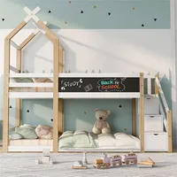 XDOVET Jugendbett Kinderbett Baumhaus inkl.Tafel Bett mit Speicherung und