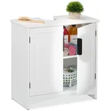 Relaxdays Waschbeckenunterschrank mit 2 Türen, HxBxT: 60 x 60 x 30 cm, aus MDF, Badunterschrank für Waschbecken, weiß
