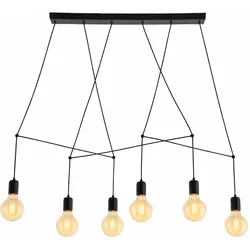 Decken Pendel Leuchte Retro Industrie Wohn Ess Zimmer Beleuchtung Hänge Lampe schwarz