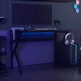 vidaXL Gaming-Schreibtisch K-Gestell Schwarz / Rot