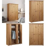 Vidaxl - Kleiderschrank 3-Türig 118×50×171,5 cm Kiefer Panama Serie - Schrank - Kleiderschrank - Massivholzmöbel - Kiefer - Wohnzimmer - Home & Living
