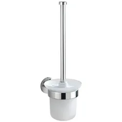 WENKO WC-Garnitur »Bosio Shine«, Edelstahl/Glas, Edelstahlfarben - silberfarben