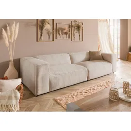 MASSIVMOEBEL24.DE Sofa 3-Sitzer 286x103x69 Cord elfenbein VALENCIA