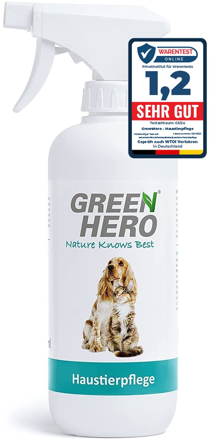 GreenHero Haustierpflege, pflegt die Haut bei Juckreiz und Milben Spray 500 ml