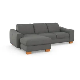 sit&more Ecksofa SIT & MORE "Dundee L-Form", grau, B:264cm H:86cm T:175cm, Sofas, Ecksofa, mit Federkern und Massivholzfüßen, wahlweise mit Kopfteilverstellung