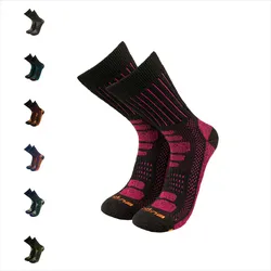 Alpaka Merino Wandersocken: GLACIAR extra starker Polsterung Bergsteigersocken fuchsienrosa 35/38