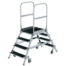 MUNK Podesttreppe 4 Stufen 179 cm Aluminium/Holz/Stahl