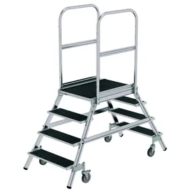 MUNK Podesttreppe 4 Stufen 179 cm Aluminium/Holz/Stahl