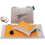 Fitem - Akupressurmatte mit Kissen - 100% natürliche Kokosfüllung - Massage - lindert Rücken und Nackenschmerzen - Ischias - Muskelentspannung - Entspannung und reduziert Schlaflosigkeit