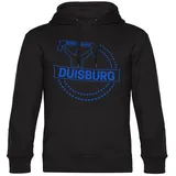 multifanshop Hoodie Duisburg Druck Blau Schwarz M