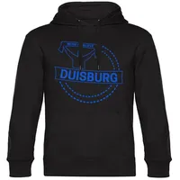 multifanshop Hoodie Duisburg Druck Blau Schwarz M