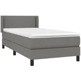 vidaXL Boxspringbett mit Matratze Dunkelgrau 90x200 cm Stoff