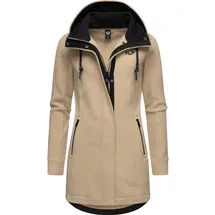 Ragwear Fellimitatmantel "Letti Teddy-Fleece", Damen, Gr. 6XL (52), beige (sand), Plüsch, Material: 100% Polyester, figurumspielend ca.