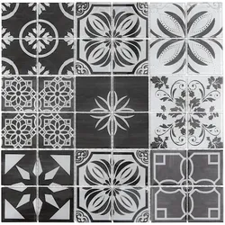 Premium Mosaic Glasmosaik schwarzweiß 30x30 cm glanz PATCHWORK300