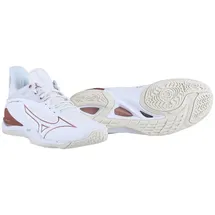 Mizuno Wave Mirage 4 Damen-Sneaker, Weiß, Rosa, Schneewittchen, 42 EU - 42 EU