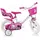 DINO BIKES Dino Kinderfahrräder Mädchen Hello Kitty 12 Zoll 21 cm Mädchen Über Treppen Weiß/Rosa - Weiß