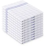 Vaily Geschirrtücher Blau-Kariert aus 100% Baumwolle 10er Pack