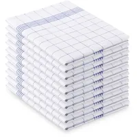 Vaily Geschirrtücher Blau-Kariert aus 100% Baumwolle 10er Pack