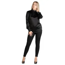 Posh Gear Seidenbluse Satinoseta schwarz M