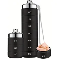 ZVD Tablettenbox 7 Tage Große Fächer,2026 Neu Tragbare Medikamentenbox,Stapelbare 7-Tage-Pillendose aus Metall mit Drehverschluss,Täglicher Medikamentenspender,Tragbarer Pillenbox für Reisen (c)