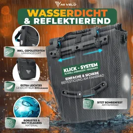 MIVELO 2in1 Fahrradtasche für Gepäckträger CAPAX 20L vollreflektierend