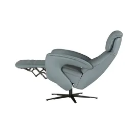 Hukla Relaxsessel Pierre Leder 75 x 115 x 87 cm Blau mit Relax-Funktion
