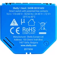 Shelly Relais 1 Gen4, 16 A, WLAN, Bluetooth, blau,