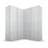 Rauch Quadra Eckschrank inkl. Türendämpfer grau 4-trg., 2 Kleiderstangen, 12 Einlegeböden, BxHxT 181x229x187 cm