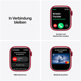 Apple Watch Series 7 GPS + Cellular 41 mm Aluminiumgehäuse (product)red, Sportarmband (product)red