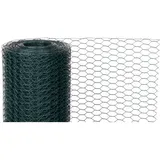 Proregal Maschendrahtzaun Sechseckgeflecht Höhe 1,0 Meter Länge 25 Meter Maschenweite 16 mm Drahtstärke 1,0 mm PVC-Beschichtet Grün