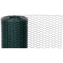 Proregal Maschendrahtzaun Sechseckgeflecht Höhe 1,0 Meter Länge 25 Meter Maschenweite 16 mm Drahtstärke 1,0 mm PVC-Beschichtet Grün