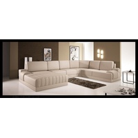 JVmoebel Ecksofa, Polster Ledersofa Sofa Couch Polster Eck Sitz U Form XXL Big Sofas beige