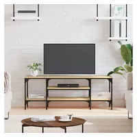 Furnicato TV-Schrank Sonoma-Eiche 121x35x45 cm Holzwerkstoff & Eisen