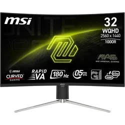 MSI Curved-Gaming-Monitor "MAG 325CQRF QD E2", F (A-G), schwarz, Monitore, 5-Wege Joystick Navigation