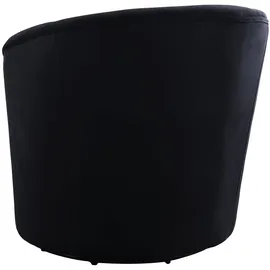 Atlantic Home Collection Drehsessel Colin Samtvelours 84 x 84 x 85 cm Schwarz mit Zierkissen