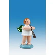 Rudolphs Schatzkiste Holzfigur Engel mit Oboe ohne Krone Höhe 6cm NEU Holzengel Instrument Seiffen Erzgebirge Figur Dekoration Holzfiguren Weihnachten Fensterschmuck Spielzeug Deko Weihnachtsfigur