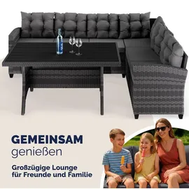 CASARIA Ecklounge Set Polyrattan grau