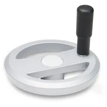 GANTER Normelemente | Speichenhandräder mit drehbarem Griff - GN 924-125-B14-R-SR | Aluminium | Silber, strukturmatt | 1 Stück