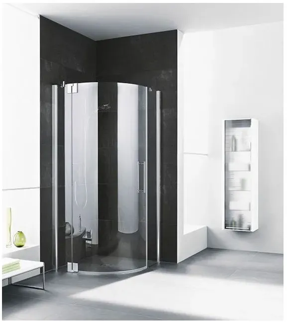 Kermi Pasa XP Viertelkreis-Schwingtür PX50R090201PK 90x90x200cm, Radius 50cm, silber mattglanz, ESG klar Clean, rechts
