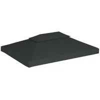 vidaXL Pavillon-Dachplane mit Kaminabzug 310 g/m2 4 x 3 m Anthrazit