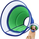 Halskrause Hund Weich, Schutzkragen Leckschutz Hund, Atmungsaktive Hunde Halskrause, Einstellbarer Hundekragen Leckschutz, Leicht Halskrausen für Hunde, Haustier Elisabethanischer(Size 5, Blue)