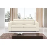 Schlafsofa EGOITALIANO "Cabiria, Design und super Sitz- und Liegekomfort", beige (cremeweiß), B:226cm H:97cm T:103cm, Leder »BULL« (echtes Rindsleder). Geschliffenes, pigmentiertes und behandeltes Rindsleder mit einer Dicke von 1, 3-1, 5 mm. Dieses Leder zeigt eine ziemlich weiche Hand mit einem halb undurchsichtigen Aussehen. Es handelt sich um ein geschütztes Leder. Eine leichte Deckschicht schützt sie vor Flecken, ohne ihre ursprünglichen Eigenschaften zu verändern. Die geschützten Leder kombinieren die
