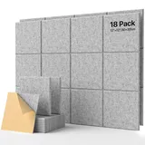 Quadratische 18 Stück Akustikplatten Selbstklebend, Schallabsorber Schallschutz Wand Hoher Dichte Schallschutzplatten, Akustikpanel Schalldämmung Akustikplatte, 30x30x0.9cm