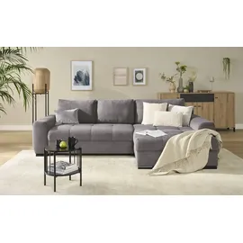bobb Eckcouch Cordstoff 2-Sitzer Grau