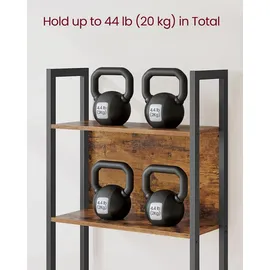 VASAGLE Bücherregal 62 x 24 x 165 cm Braun-Schwarz