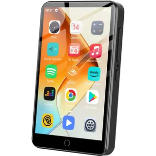 ZAQE 80GB MP3 Player mit Bluetooth und WiFi, 4.0 Zoll Touchscreen MP3 MP4 Player, Portable Android MP3-Player mit Spotify, Audible, Amazon Music, Deezer, HiFi Musik Player mit Lautsprecher(schwarz)